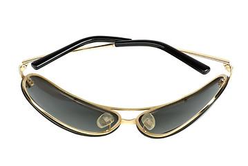 Image showing Folded black sunglasses