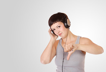 Image showing exy young woman with headphones 