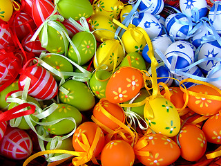 Image showing Close up shoot of Easter eggs