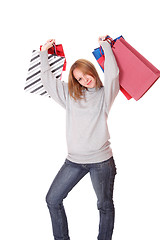 Image showing close up girl with shopping bag