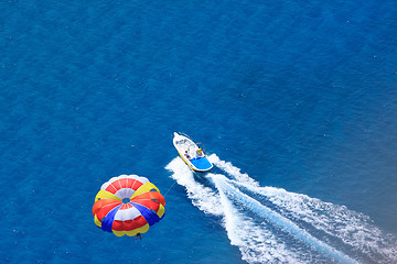 Image showing Sport activity - para sailing over the sea 