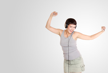 Image showing exy young woman with headphones 