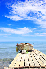 Image showing Fishing boat anchored 