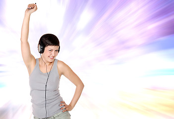 Image showing exy young woman with headphones 