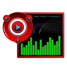 Image showing Illustration web template music player skin