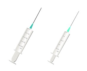 Image showing Two empty syringes isolated over white background