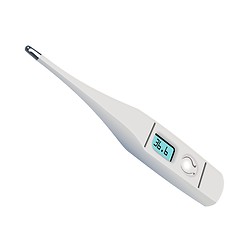 Image showing  Electronic medical thermometer on the white isolated background