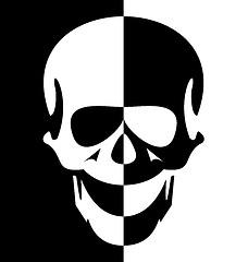 Image showing Illustration blak and white skull