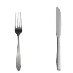 Image showing Realistic illustration set of fork and knife