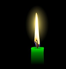 Image showing Realistic illustration of green candle - vector