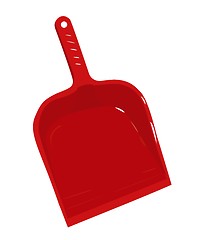 Image showing Red plastic scoop for dust