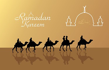 Image showing Greeting card for holy month of Ramadan Kareem