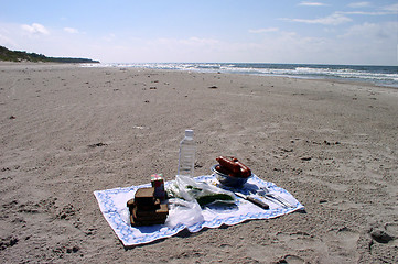 Image showing Picnic near the Sea