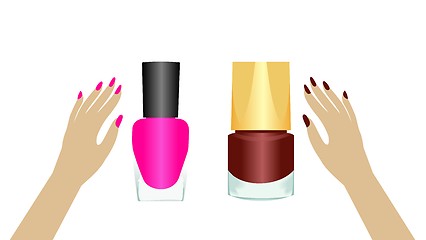 Image showing Realistic two nail polishes.