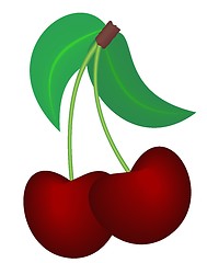 Image showing Two cherry's