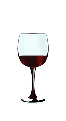 Image showing A glass of red wine of isolated on a white background