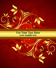 Image showing Golden floral background