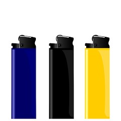 Image showing Realistic illustration three colored lighter
