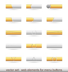 Image showing Illustration set of web elements for menu buttons