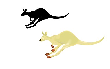 Image showing Running kangaroo isolated on a white background