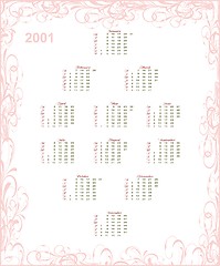 Image showing European floral calendar 2011