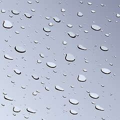 Image showing Realistic illustration of water drops on glass