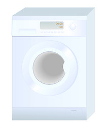 Image showing Realistic  illustration of new washing machine isolated on white