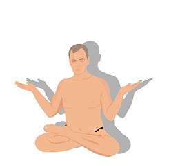 Image showing Yogas the man sits and meditates