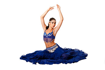 Image showing Belly dancer sitting on floor