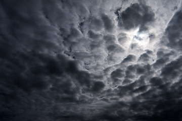 Image showing Dark thunderstorm clouds