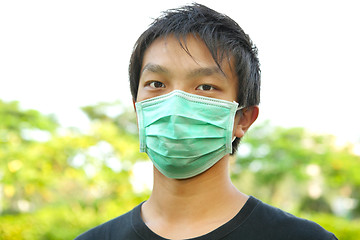 Image showing man wear mask outdoor