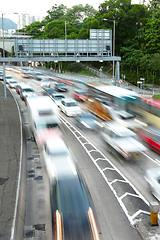 Image showing traffic jam with motion blur