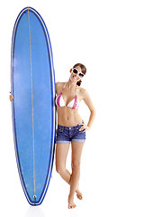 Image showing Surfer girl