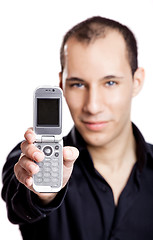 Image showing Showing a cellphone