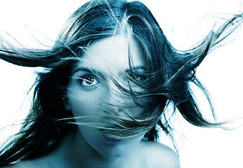 Image showing Blowing hair