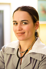 Image showing Woman with stethoscope