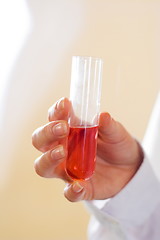 Image showing Red liquid in test-tube