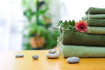 Image showing Green towels