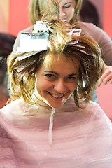 Image showing At the hair stylist