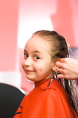 Image showing Girl at hair stylist