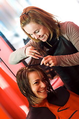 Image showing At the hair stylist