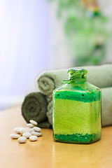 Image showing Green bath salt