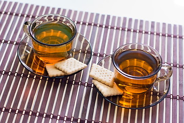 Image showing Tea and biscuit