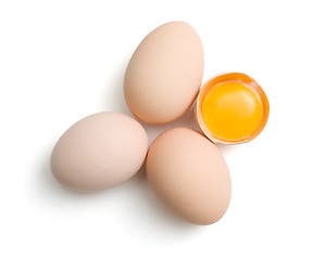 Image showing Eggs on white