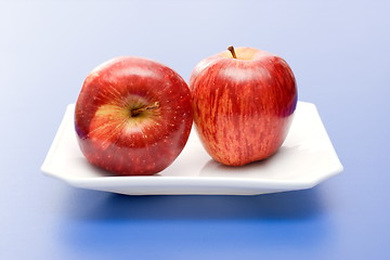 Image showing Apples in white plate