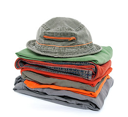 Image showing Colorful casual clothes and hat