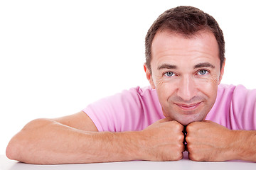 Image showing Portrait of a handsome middle-age man smiling