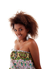 Image showing beautiful black  woman, smiling