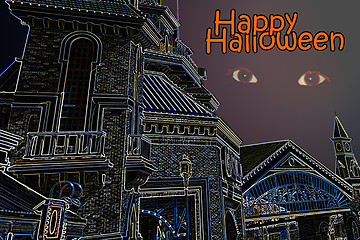 Image showing scary halloween castle