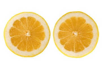 Image showing Two fresh lemon halves